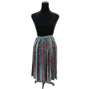 vintage 70s/80s midi skirt fun print with pockets